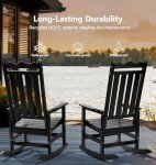 2 Weather-Resistant Adirondack Rocking Chairs - Black