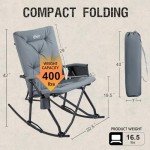 Grey Folding Rocking Chair for Indoor and Outdoor