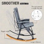 Grey Folding Rocking Chair for Indoor and Outdoor