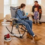 Grey Folding Rocking Chair for Indoor and Outdoor