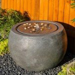 Large Round Outdoor Water Fountain with Lights