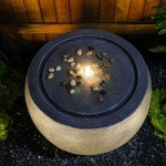Large Round Outdoor Water Fountain with Lights