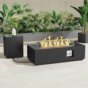 Rectangular Propane Fire Pit Table - 50,000 BTU