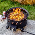 Portable 17.3" Propane Fire Pit for Outdoors