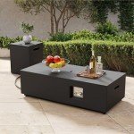 Rectangular Propane Fire Pit Table - 50,000 BTU