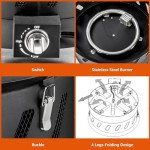 Portable 17.3" Propane Fire Pit for Outdoors