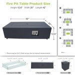Rectangular Propane Fire Pit Table - 50,000 BTU