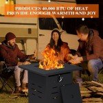 Walsunny 28" Square Outdoor Propane Fire Pit