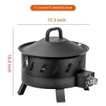 Portable 17.3" Propane Fire Pit for Outdoors