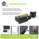 Rectangular Propane Fire Pit Table - 50,000 BTU