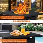 Walsunny 28" Square Outdoor Propane Fire Pit