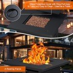 Walsunny 28" Square Outdoor Propane Fire Pit