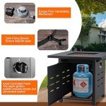 Walsunny 28" Square Outdoor Propane Fire Pit