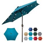 Blissun 7.5ft Solar LED Light Patio Umbrella