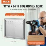 Stainless Steel BBQ Double Access Door 31"x24