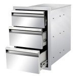 Stainless Steel Triple BBQ Drawers for Outdoor Kitchens