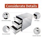 Stainless Steel Triple BBQ Drawers for Outdoor Kitchens