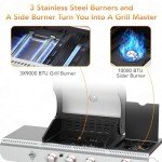 3-Burner Stainless Steel Gas Grill for Outdoors