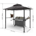 COOSHADE 8'x5' Outdoor BBQ Gazebo Canopy with Lights
