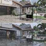 COOSHADE 8'x5' Outdoor BBQ Gazebo Canopy with Lights