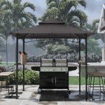 COOSHADE 8'x5' Outdoor BBQ Gazebo Canopy with Lights