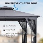 HAPPATIO 10' x 12' Outdoor Patio Gazebo, Grey