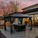 HAPPATIO 10' x 12' Outdoor Patio Gazebo, Grey