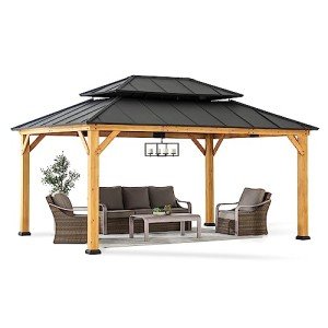 12x16 ft. Cedar Framed Metal Roof Gazebo