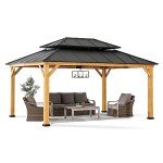 12x16 ft. Cedar Framed Metal Roof Gazebo
