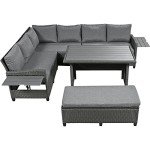 Merax 5-Piece Grey Outdoor Patio Furniture Set