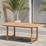 7-Piece Brown Teak Extendable Newcastle Dining Set