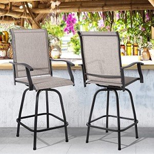 Shintenchi Outdoor Swivel Bar Stools Set of 2