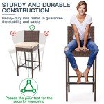 Set of 4 Wicker Bar Height Patio Chairs