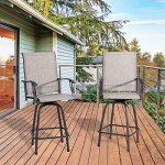 Shintenchi Outdoor Swivel Bar Stools Set of 2