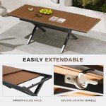 9-Piece Brown Wicker Outdoor Dining Set