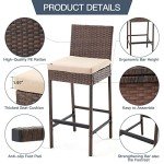 Set of 4 Wicker Bar Height Patio Chairs