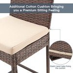 Set of 4 Wicker Bar Height Patio Chairs