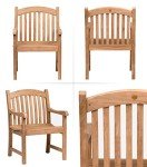 7-Piece Brown Teak Extendable Newcastle Dining Set