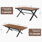 9-Piece Brown Wicker Outdoor Dining Set