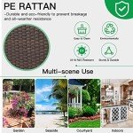 Set of 4 Wicker Bar Height Patio Chairs