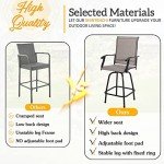 Shintenchi Outdoor Swivel Bar Stools Set of 2