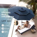 PHI VILLA 3-Tier Outdoor Patio Umbrella with Ventilation