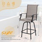 Shintenchi Outdoor Swivel Bar Stools Set of 2