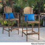 Malibu Outdoor Acacia Wood Barstool Set, 2-Pcs