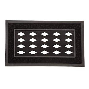 Black Rubber Weatherproof Door Mat Tray – 28"x16