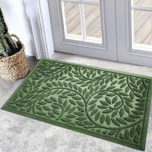 Durable Non-Slip Outdoor Welcome Mat - Green 17"x30