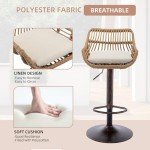 Set of 2 Adjustable Rattan Bar Stools