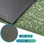Durable Non-Slip Outdoor Welcome Mat - Green 17"x30