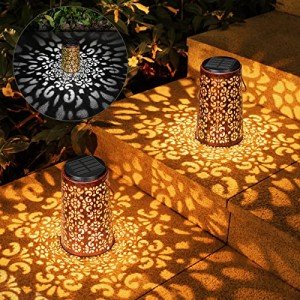 Hanging Solar Lanterns - Outdoor Waterproof Lights (2 Pack)