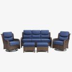 HILLGA 5-Piece Luxury Outdoor Patio Furniture Set